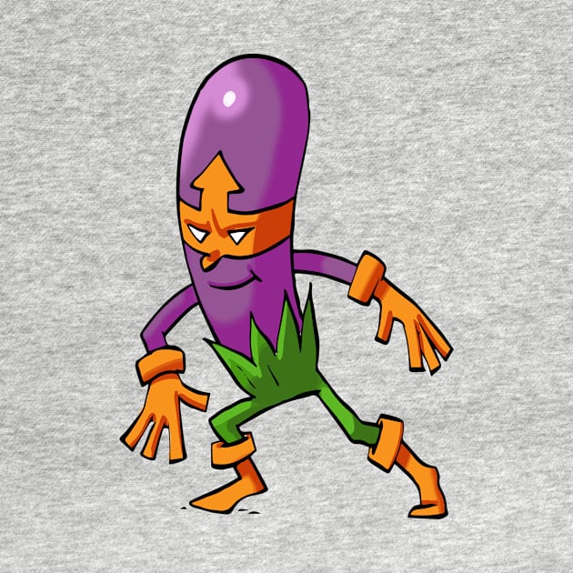 Purple Eggplant Hero / Foodietoon  /  Veggie Superheroes by ProjectX23